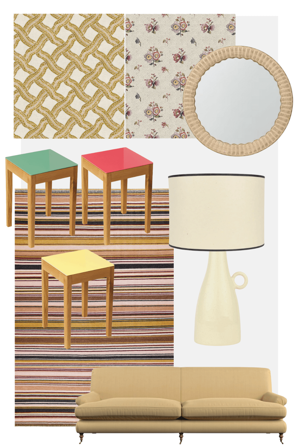 Image may contain Lamp Home Decor Table Lamp Couch Furniture Indoors Interior Design Rug and Table